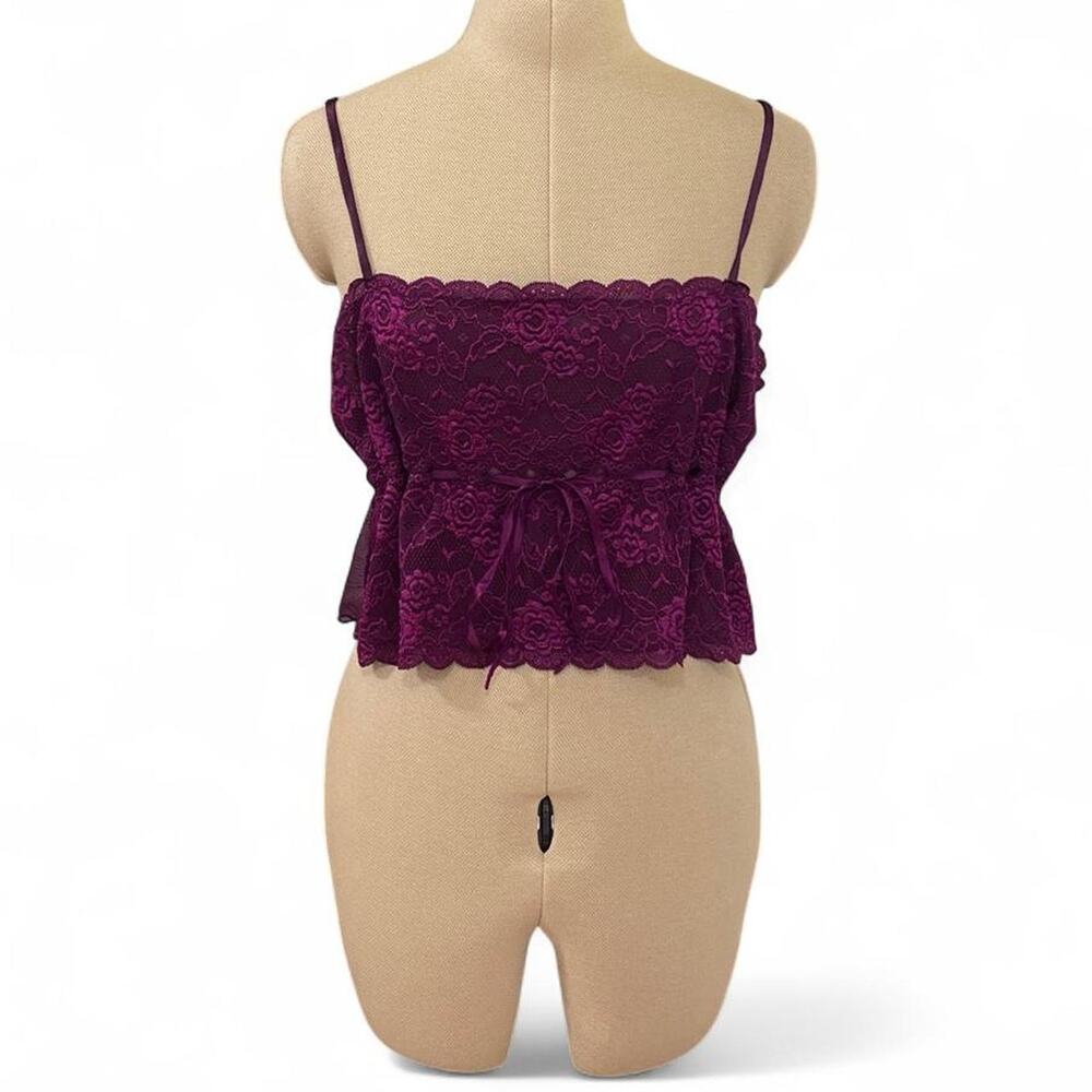 Vintage Y2K Gillian & O'Malley purple lace cami top size L